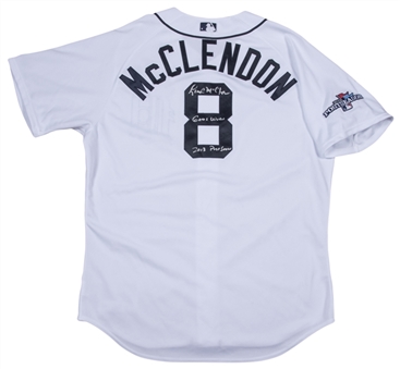 2013 Lloyd McClendon Game Worn, Signed & Inscribed Detroit Tigers Home Postseason Jersey (McClendon LOA)
